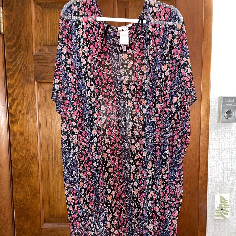American eagle mesh floral duster